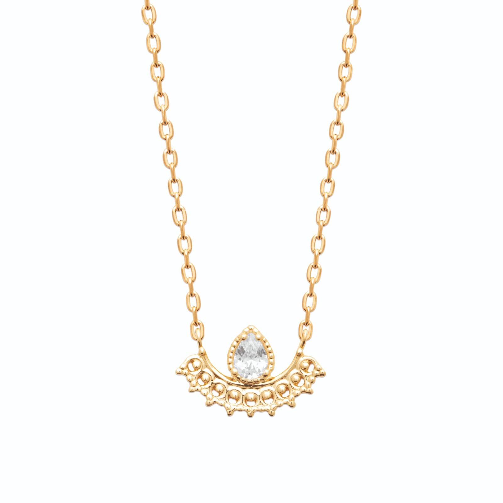 Collier Plaqué Or Pendentif Baroque Romantique pour Sublimer Vos Tenues de Soirée