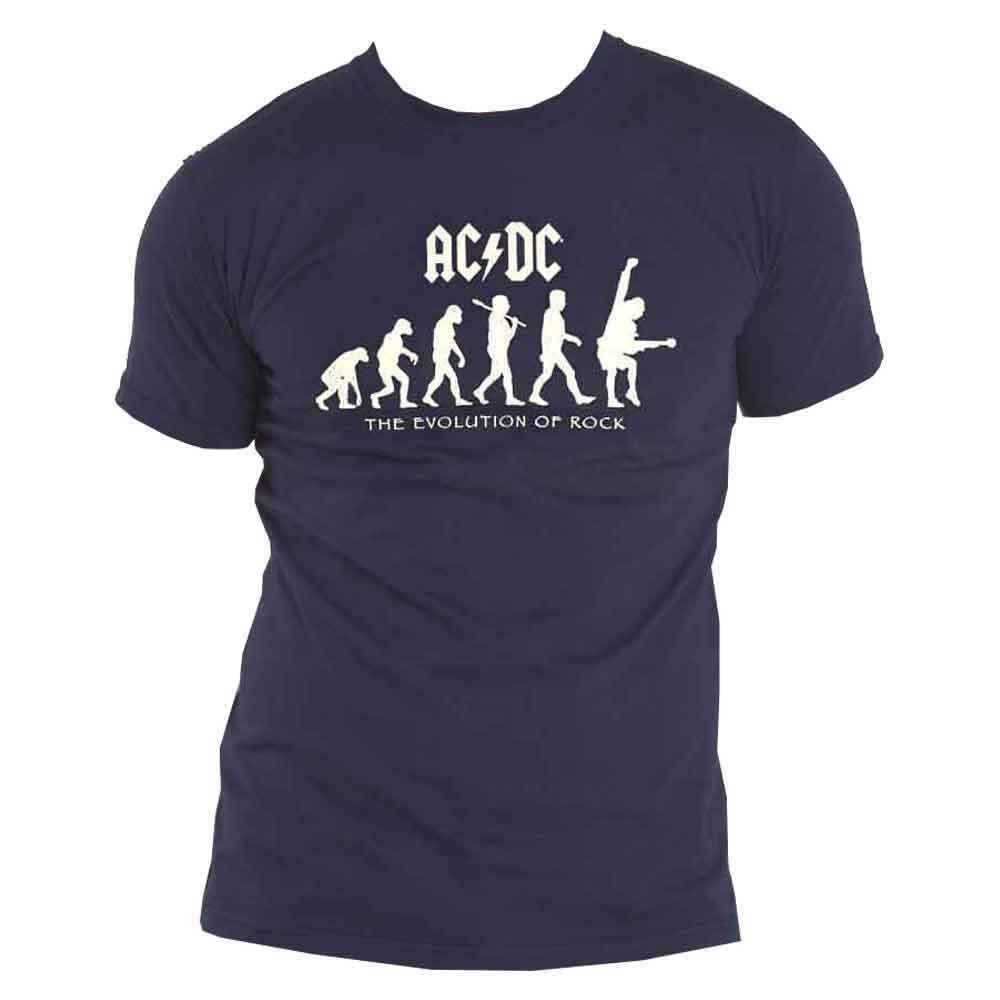 AC/DC Band Logo Evolution Unisex Navy Blue Official Rock Tee