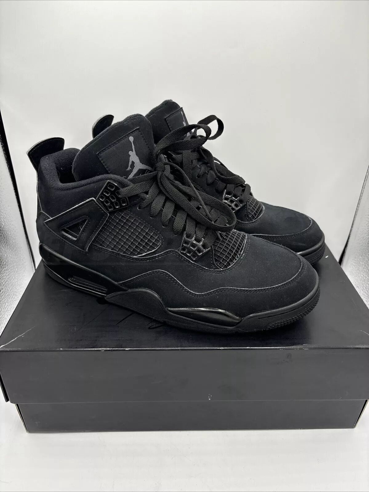 .% Hot sales Nike Air Jordan 4 Black Cat Men's trendy Basketball shoes