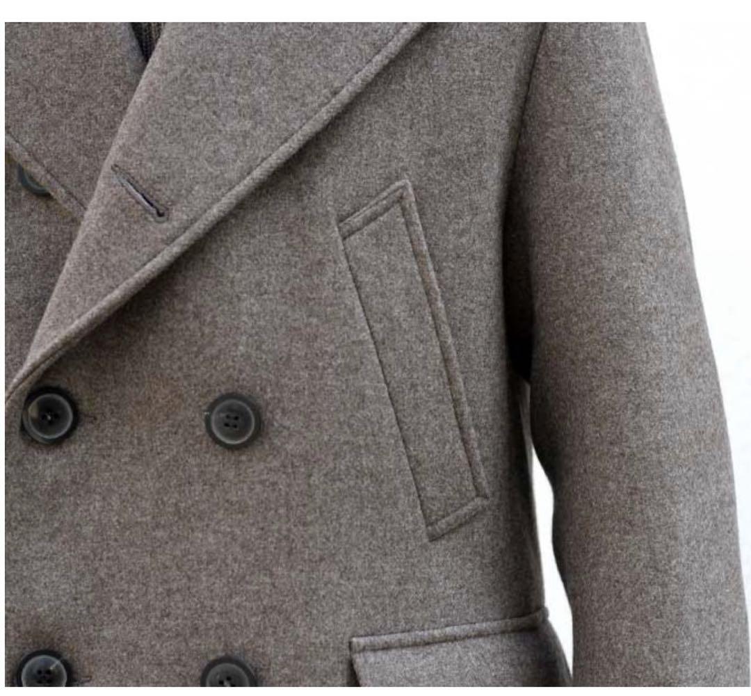 HERILL Black Sheep Pea Coat Wool 2021 Aw M L Natural Color HERILL Black Sheep Pea Coat Wool 2021 Aw M L Natural Color