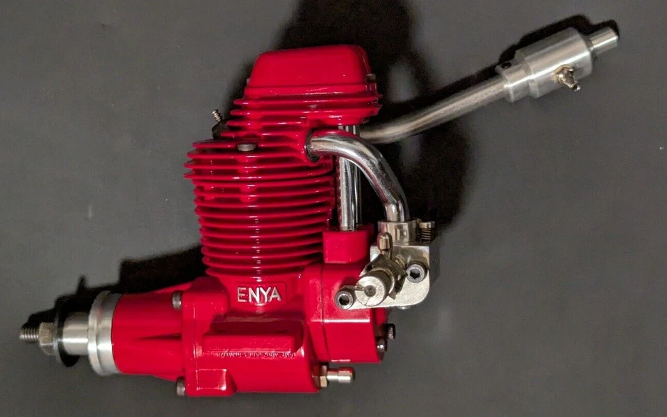 Enya 46-4C 4-Stroke, Red Epoxy Paint and Polish, Good Compression, Turns Free - Image 2 of 4