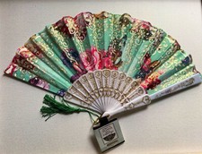 Floral glitter hand fan