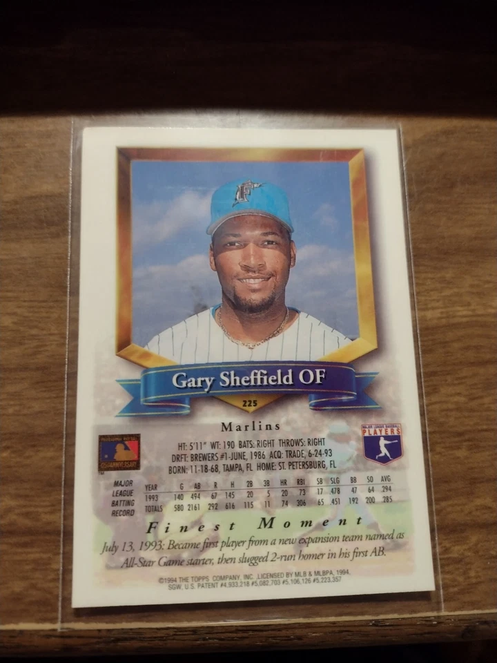 Tom Pagnozzi, Travis Fryman y Gary Sheffield Topps Finest Foto 2 de 4