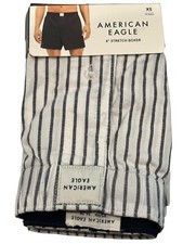 NWT AMERICAN EAGLE Stretch Boxer Sz XS-S-XL Blue/Black White Stripes 18