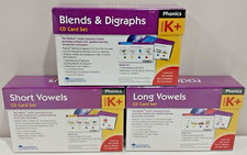 3 Lot Radius Audio Learning Cards Long / Short Vowels Blends  Digraphs Grade K 