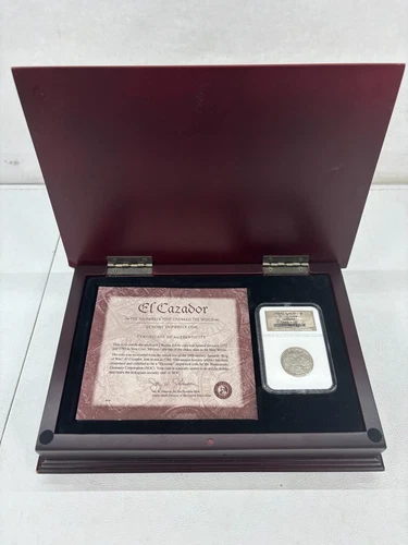 1782 FF Mexico, EL CAZADOR Shipwreck, 2 Reales NGC Genuine COA AND BOX