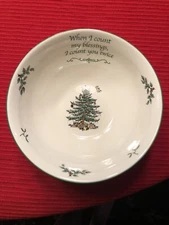 SPODE CHRISTMAS TREE  BOWL 6.25 Inch "COUNT MY BLESSINGS"    (77)