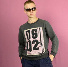 Dsquared2 Vintage Mens Sweatshirt - S Gray Co...