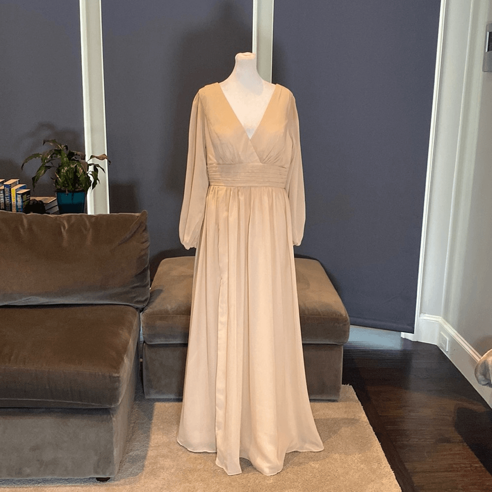 Women's Full Length V-Neck Long Sleeve Corset Bridesmaid Dress Leg Split Size 10 | eBay Women's Full Length V-Neck Long Sleeve Corset Bridesmaid Dress Leg Split Size 10 | eBay