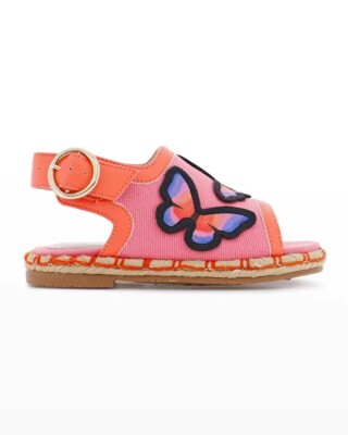 Sophia Webster Girl's Butterfly Espadrille Sandal, Fluro Pink 26EU US 9.5