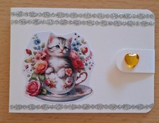 3D-Geldgeschenk-Grusskarte °niedliche Kätzchen° Geburtstag Katze Handarbeit