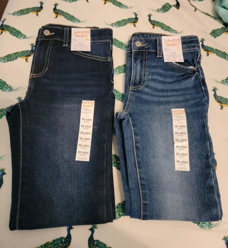 Jumping Beans Denim Skinny Jeans Girls Size 10 Slim Pants Bottoms Set Of 2 NWT