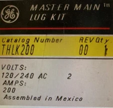 GE THLK200 2 Pole 200 Amp 120/240VAC Main Lug Kit