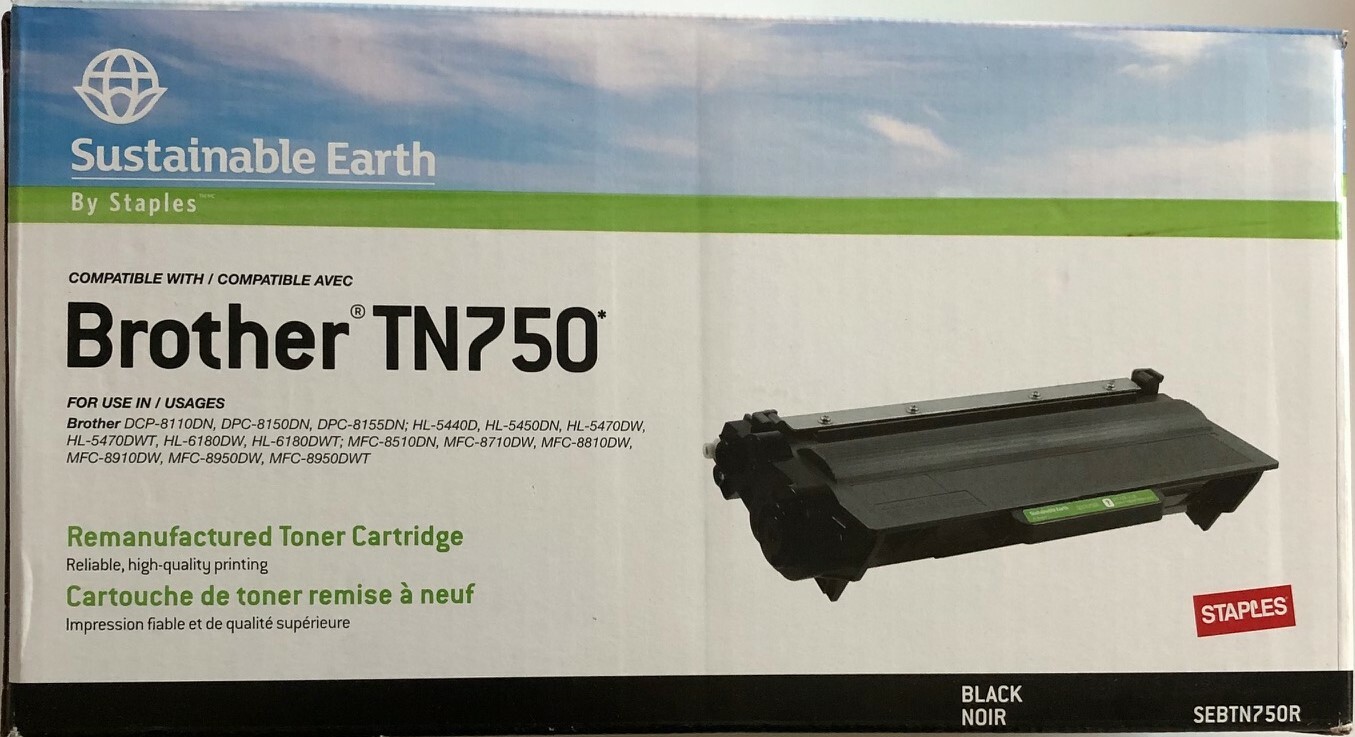 Brother TN750 Toner Cartridge BLACK by Staples part SEBTN750R eBay