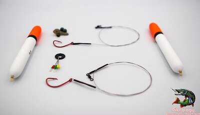 HECHTANGELN - SCHWIMMER STARTER KIT - ALL YOU NEED - RED CIRCLE HOOK TRACE SET