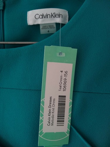 CALVIN KLEIN Melodie Knit Dress Teal 