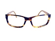 VTG Versace Brown Tortoise Amber Rectangular Wrap Frame Eyeglasses 54 17 135