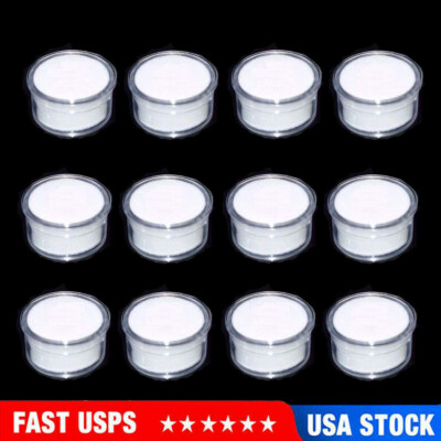 12Pcs Small Loose Diamond Gemstone Display Box round Jewelry Show Container US**