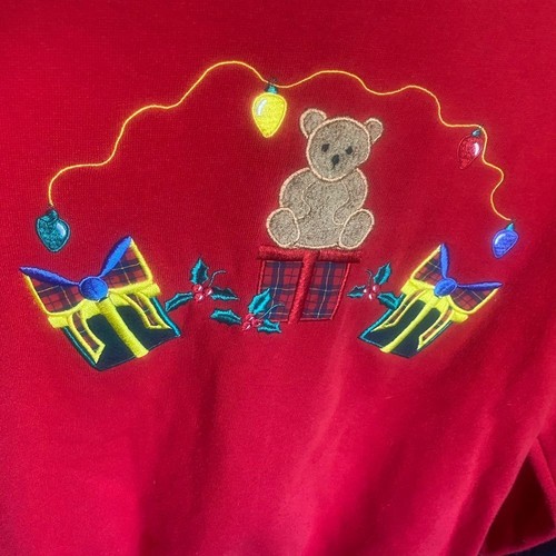 Vintage Embroidered Christmas Sweatshirt - Picture 2 of 4