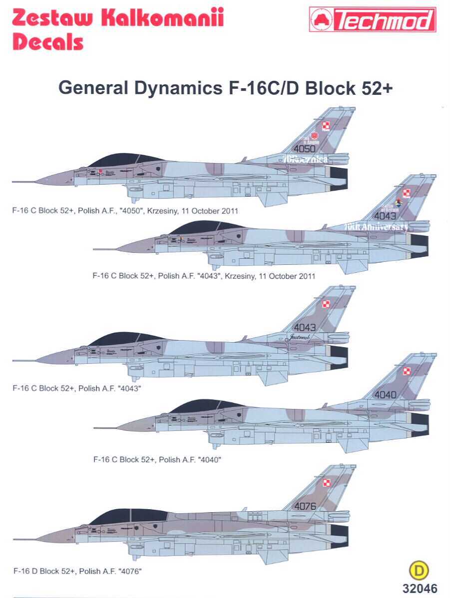 Techmod Decals 1/32 GENERAL DYNAMICS F-16 BLOCK 52+ Fighter | eBay