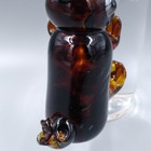 Signed Hand Blown Art Glass Vase Brown Bear Handle Alaska Studio Art Decor — photo 4