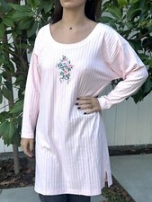 Vintage 80s Victoria  s Secret Gold Label S nightshirt Sleep Shirt Cotton Pink