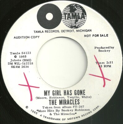 Miracles - My girl has gone - TAMLA