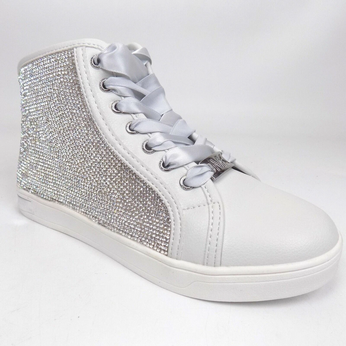 Michael Kors Ollie Bright White Silver Sneakers Girls Shoes Size