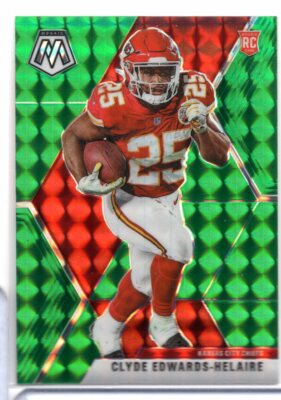 Clyde Edwards-Helaire Chiefs RC 2020 GREEN Prizm Panini Mosaic 212 042321ATCD50