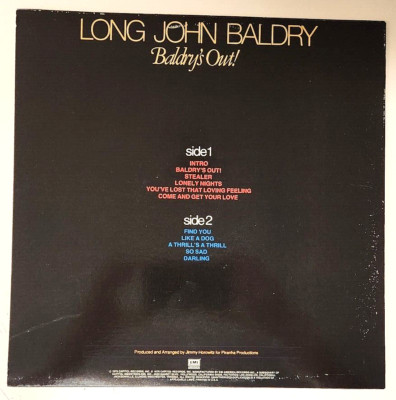 Long John Baldrey (1979 Vinyl LP Playtested SW-17015 1st Press) Baldrey s Out!
