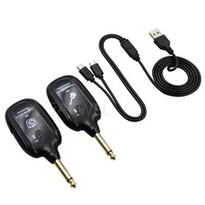 UHF Guitar Wireless System Transmitter Receiver Built-in Rechargeable Ti