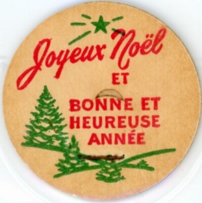 Milk Cap - Joyeux Noël - ET BONNE ET HEUREUSE ANNÉE - red & green - (pine trees)