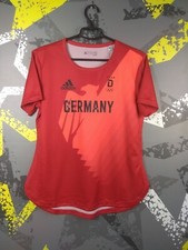 Germany Team Jersey Olympic Games Shirt Red Adidas Woman Size L 18 ig93