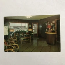 Iowa Falls IA Scenic City Motel Interior Lobby Roadside 1950’s RPPC