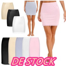 DE~Damen Halbrock Basic Unterrock Kurze Länge Antistatisch Petticoat Unterkleid
