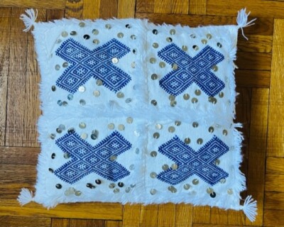 Mid century Morrocan Wedding Blanket india john pillow floor Cushion derian a