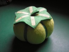 Sectioned Green Tomato Pincushion 4" needle sizes 70 80 90 embroidery quilting