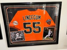 TIM LINCECUM!!!AUTO SF GIANTS JERSEY "CY 08,09, Back to Back, The Freak” COA