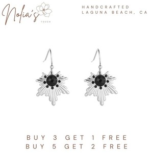 Authentic Jewelry by Nolia • 18K White Gold Plated Leaf Earrings Small Hoop Earrings