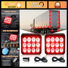2pcs Rechargeable Magnetic Strobe Lights Wireless Led Hazard Warning Beacons F