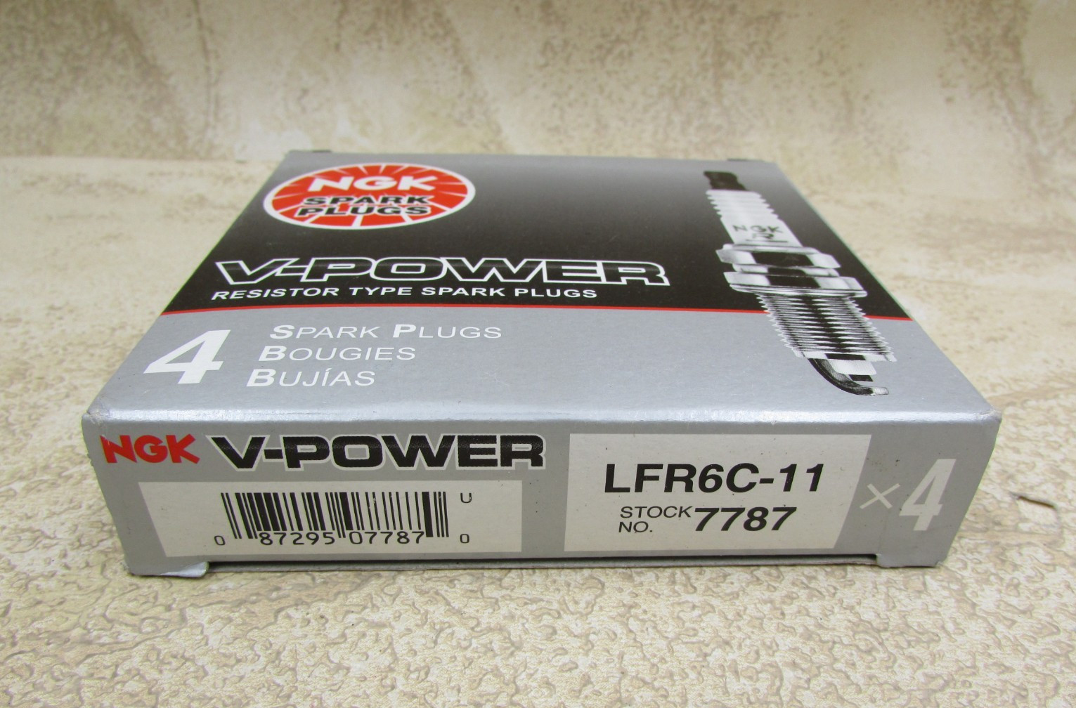 4 PACK, NGK 7787 LFR6C-11, V-Power Spark Plug, Made In Japan