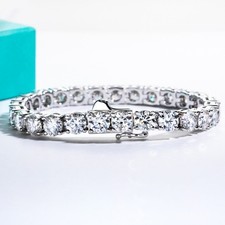    Luxury D Color VVS1 MOISSANITE Tennis Bracelet   Passes Tester   925 Silver