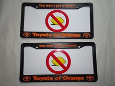 Pair Of Toyota Of Orange You Wont Get A Lemon License Plate Frame Plastic Pair Of Toyota Of Orange You Wont Get A Lemon License Plate Frame Plastic