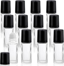12 Pcs 30Ml/1Oz Roll on Bottles Empty Essential Oil Roller Bottle Clear Glass Bo