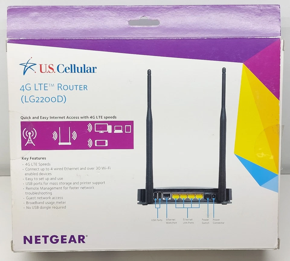 US Cellular / Netgear 4G LTE Router LG2200D - Image 3 of 4