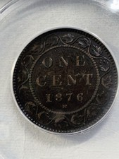 1876-H Canada Large Cent Bronze Coin Graded XF 40 by ANACS