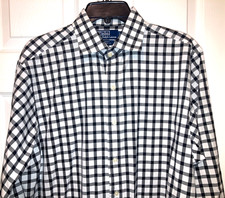 Polo Ralph Lauren Regent Classic Fit Mens Black Graph Plaid Shirt Sz 16.5 32-33