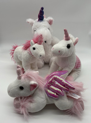 Kuscheltier Einhorn Set unicorn weiß pink rosa Plüschtier Stofftier süß niedlich