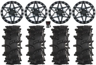 Sedona Split 6 Bdlk 14'' Wheels Mh 30'' Outlaw Max Tires Textron Wildcat XX