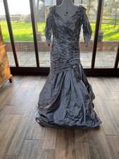 Gorgeous Ian Stuart Steel/Silver Ball Gown size 14